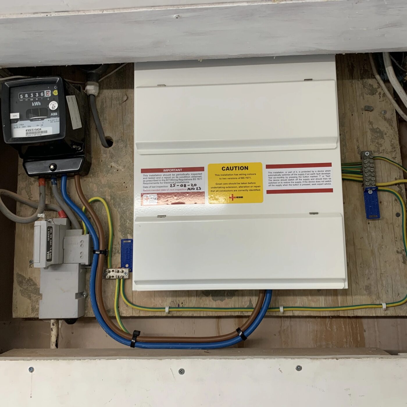 New metal consumer unit after upgrade